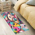 thumbnail image 6 of Bath Mat Soft Plush Non-Slip Absorbent Bathroom Rugs 39"x20" Little Girl and Colorful Comical Cat, 6 of 8