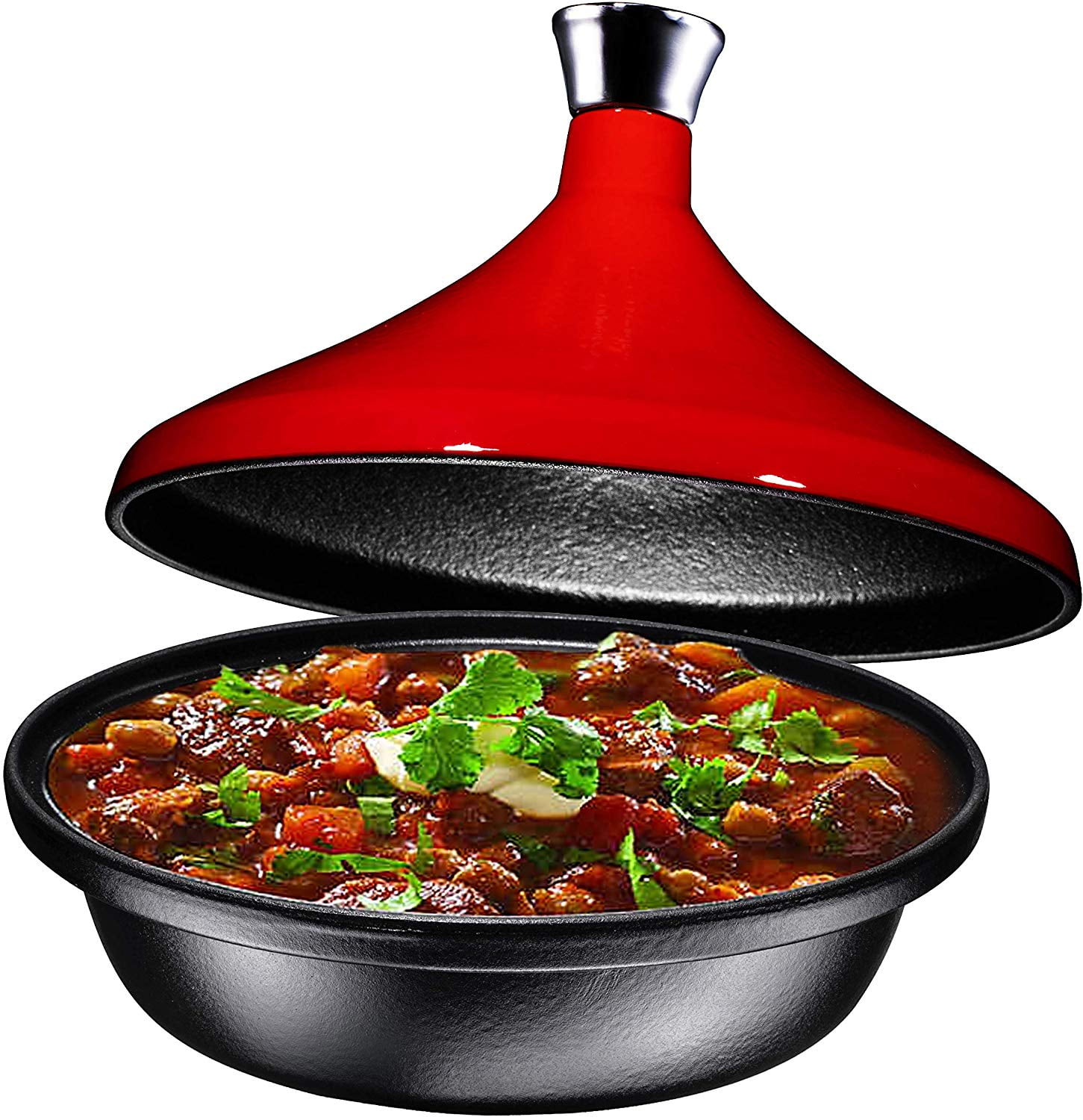 Bruntmor Enameled Cast Iron Moroccan Tagine Pot Cookware Pot Pan 4