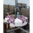 thumbnail image 2 of nqOlkjepod Leopard Print Bow Outdoor Tablecloth with Umbrella Hole & Zipper, Pink Colored Polka Dot Butterfly Tie Round Table Cover 60 Inch, Dining Waterproof Table Cloth Protector for Patio/Party, 2 of 7