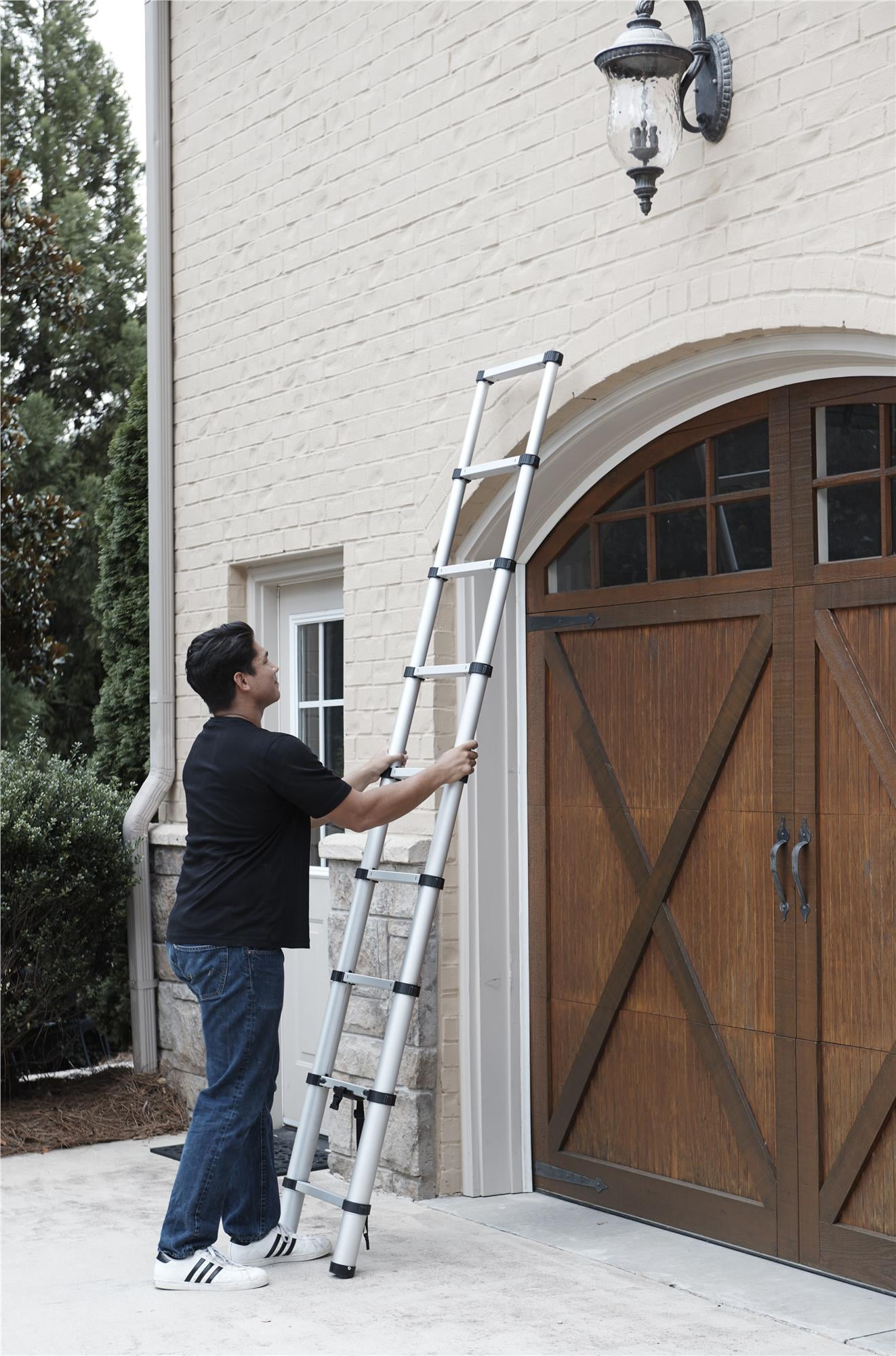 COSCO SmartClose Telescoping Aluminum Ladder 300 lb Capacity 8.5