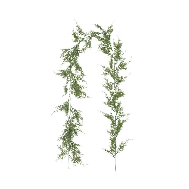 SDNall One on One, Green Leaves Decor, One Point Eight Meters Rattan Plastic Soft Rubber Pines Needle Green Leaves Decorative Strip Pines Cedar Rattan