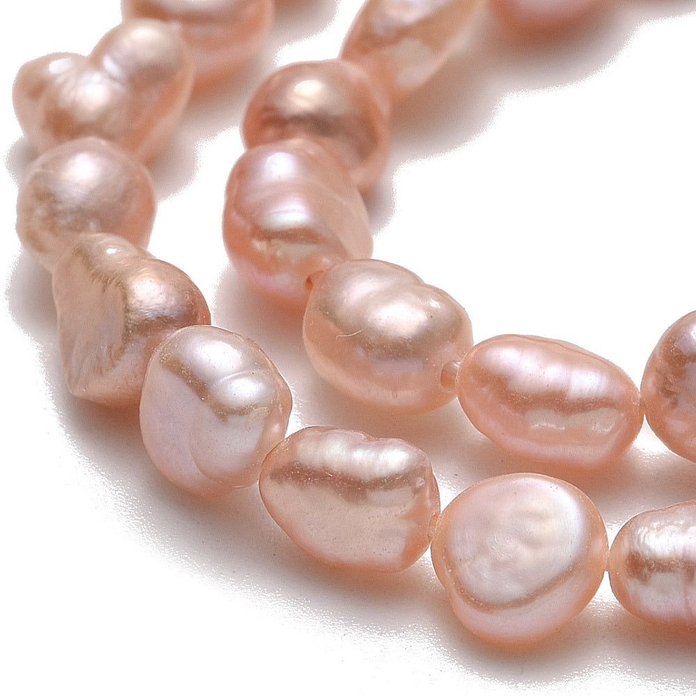3strands Cultured Freshwater Pearl Beads Strands Two Sides Polished PeachPuff 5.5~6x4.5~5x4mm Hole: 0.6mm about 55~58pcs/strand 13.78''(35cm)