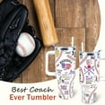 Baseball Cup 40 oz Tumbler with Handle and Straw Lid Leak Proof