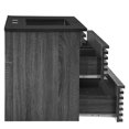 thumbnail image 5 of Wall Mount Sink Vanity Cabinet, Dark Grey Gray, Wood, Mid Century Hotel Bedroom Bathroom, Modern Contemporary HB33672, 5 of 9