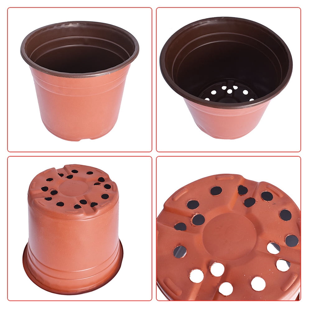LABLT 50/100Pcs Plastic Plant Flower Pots Nursery Seedlings Garden Plant Pot Red