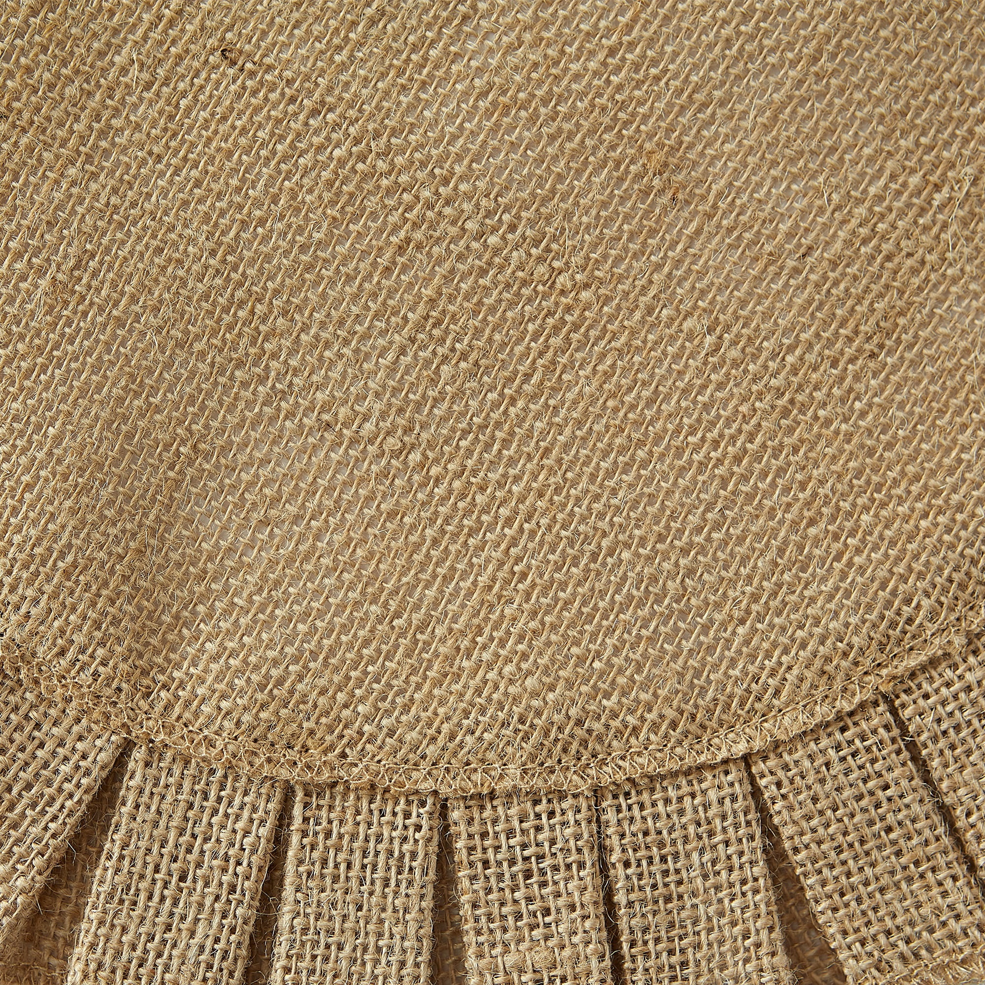 Jute Burlap Round Ruffle Placemat Set (Set of 6)