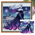 thumbnail image 1 of (SZX-C1625 45X45) Hilo algodón ecológico bordado 11CT 3 hebras impresión 45*45cm Kit serie cine y televisión Disney Villain-Ursula punto cruz, 1 of 9