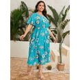 thumbnail image 4 of U.Vomade Robe pour Femme Grande Taille Robe à Boutons à Motif Floral, 4 of 6