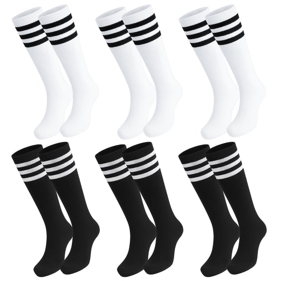 Hengguang 6 Pairs Kids Soccer Socks, Kids Breathable Baseball Socks for Boys & Girls, Youth Sports Socks for Running, Training, Rugby, Hockey