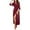 Wine Red, variant on Women Kimono Robes Lace Trim Robe Long Bathrobe Soft Sleepwear Ladies Loungewear S-XXL