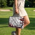thumbnail image 4 of Psesaysky Golf Cart Seat Covers Universal Golf Cart Seat Blanket with 4 Pockets and Handle Fit for EZGO TXT RXV/Club Car DS Precedent Front Seats 2-Person Seats, Red Tropical Palm Leaves, 4 of 8