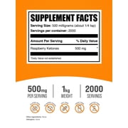 BulkSupplements Raspberry Ketones Powder - 500mg per Serving - 1 Kilogram (2.2 lbs) - 2000 Servings