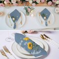 thumbnail image 3 of Cloth Napkins Set of 6 - 20x20 Inches, Haze Blue Sunshine Sunflower Washable Reusable Table Napkins, Pastoral Bees Farmhouse Floral Soft & Absortbent Dining Napkin for Party Wedding Hotel Restaurant, 3 of 9