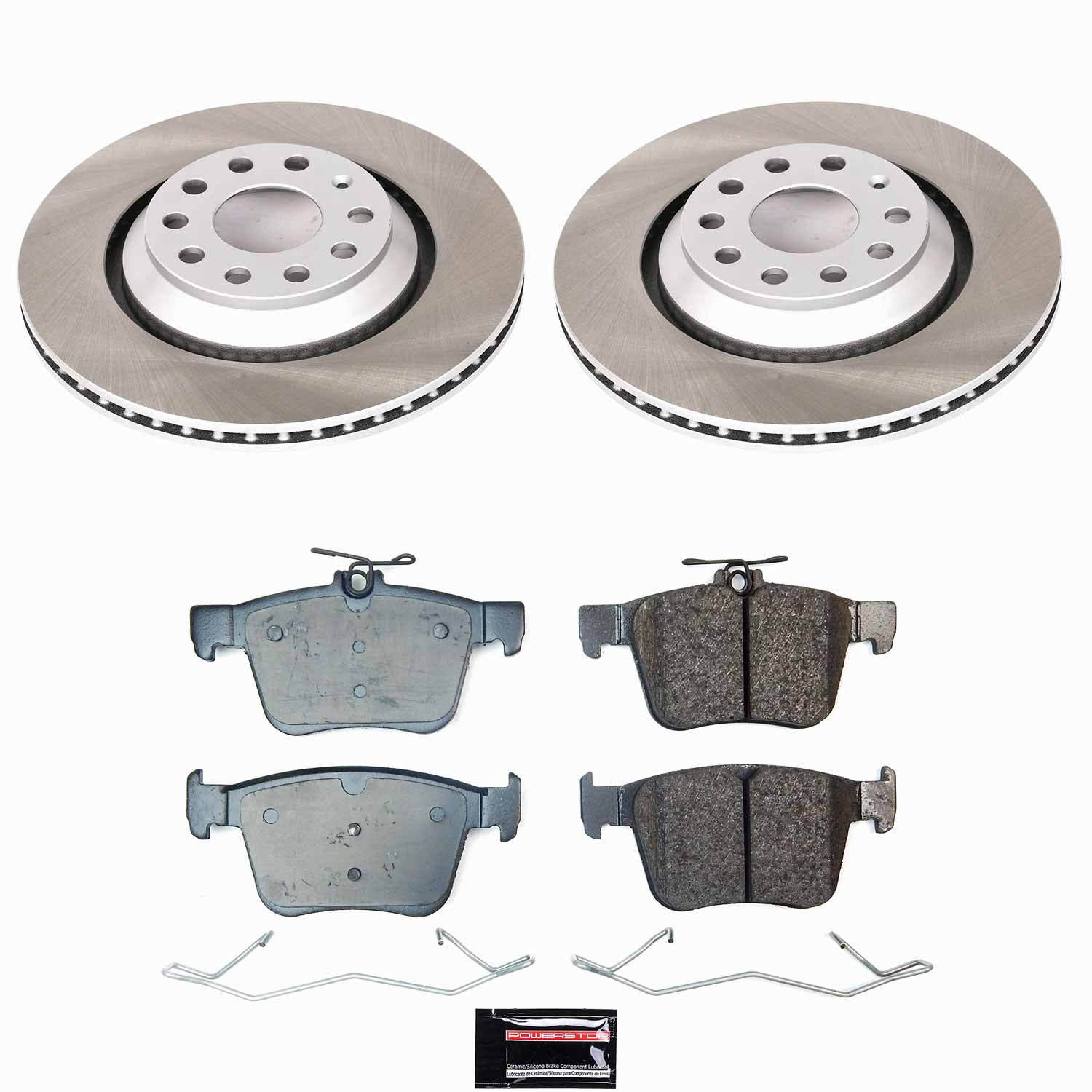 PowerStop Rear Semi-Coated Brake Rotor Kit for Volkswagen Atlas 2021-25, Volkswagen Atlas Cross Sport 2021-25, SC9214