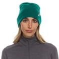 thumbnail image 2 of Unisex - Merino Wool - Lightweight Ridge Cuff Beanie - One Size - Emerald Green, 2 of 4