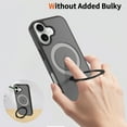 thumbnail image 2 of Asuwish Phone Case for iPhone 17 6.3 inch Tempered Glass Screen Protector Magnetic Folding Stand Frosted Translucent Rugged Shockproof Protective Cell Cover i Phone17 i17 17Case Women Men Black, 2 of 7