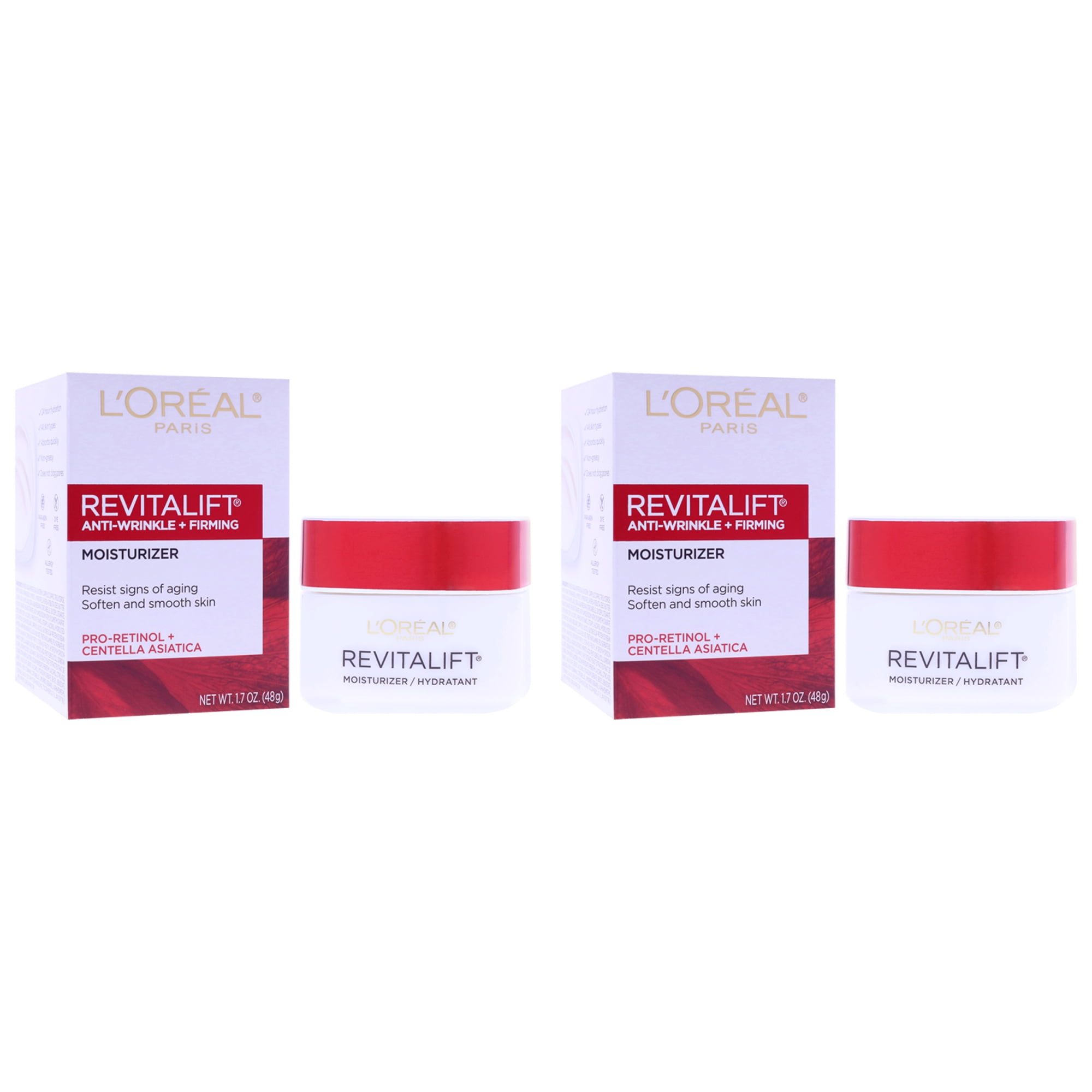 Revitalift Anti Wrinkle and Firming Day Cream by L'Oréal Paris for Unisex - 1.7 oz Moisturizer - Pack of 2