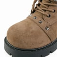 thumbnail image 5 of WAVSUF Women's Combat Ankle Boots Wide Width Lace Up Soft Sole Fall Warm Platform Boots Brown 6.5, 5 of 8