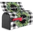 thumbnail image 4 of Mailbox Covers Magnetic Welcome Box Wreath Mailbox Cover Magnetic Buffalo Plaid Garden Yard Home Green Decor for Outdoor Standard Size 21x18 in, 4 of 6