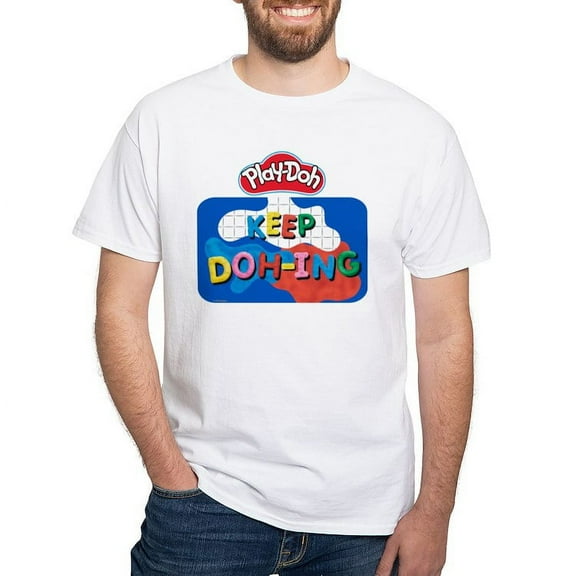 CafePress - Play Doh Keep Doh Ing T Shirt - Men's White Classic Cotton T-Shirts