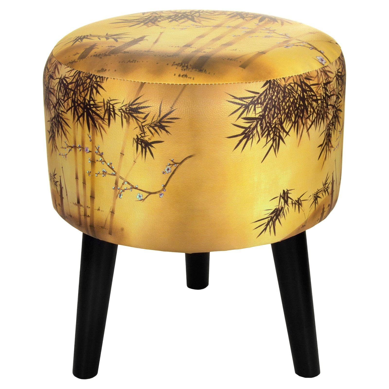 Oriental Furniture Gold Bamboo Stool