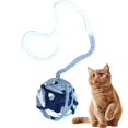 thumbnail image 1 of Cat Toy Ball Wool Interactive Funny Cat Pom Pom Toy Kitten Play Ball with Bell, 1 of 10