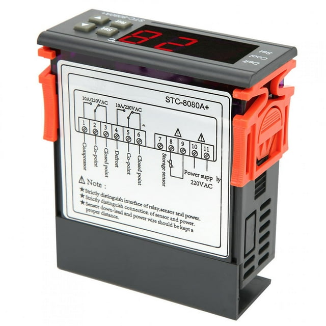 Akozon High Temperature Controller, Digital Thermostat, For Refrigeration Storage Refrigeration Truck