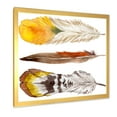 thumbnail image 2 of Designart 'Ethnic Yellow Feather From Wing On White' Bohemian & Eclectic Framed Art Print, 2 of 4