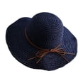 thumbnail image 3 of Baberdicy Straw Sun Hat Women, Women's Wide Brim Straw Sun Hat, Foldable Beach Hat with Upf Sun Protection, Fashionable Casual Summer Hat for Travel And Outdoor Activities Navy, 3 of 3