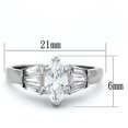 thumbnail image 2 of Luxe Jewelry Designs Women's Stainless Steel Three Stone Engagement Ring with Cubic Zirconia - Size, 2 of 4
