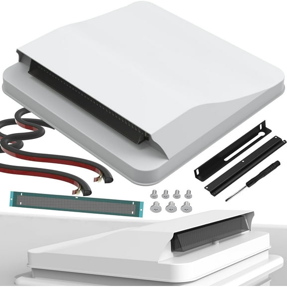 14 Inch Universal RV Roof Vent for Trailer, Camper, Motorhome, 14x14 Replacement RV Vent Covers for Roof, Upgrade continuous ventilation Trailer Roof vent Cover replacement(14" x 14" White)