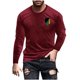 thumbnail image 2 of Blusas y camisas de manga larga con cuello redondo para hombre, blusa con estampado de liberación, de manga larga y cuello redondo, blusa para hombre., 2 of 4