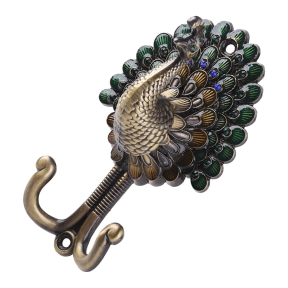 Tizuqe Vintage Peacock Hook Wall Towel Hook for Bathroom Zinc Alloy Coat Hook Rustproof
