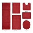 thumbnail image 2 of Better Trends 6 Piece Premium Bathroom Rug Set 100% Cotton Soft Tufted Bath Mat Water absorbent Reversible Bath Rug Perfect for Bathroom, Shower and Bathtub Use, Red - Edge Collection, 2 of 5