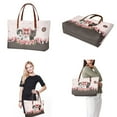 thumbnail image 2 of ZUXONGSY Valentine's Day Cat Rose Print 2 PCS Purses and Work Bag for Women Polyester Top Handle Satchel Shoulder Bag PU Cash Wallet Satchel Handbags Tote Bag for Shopping Work Hiking, 2 of 5