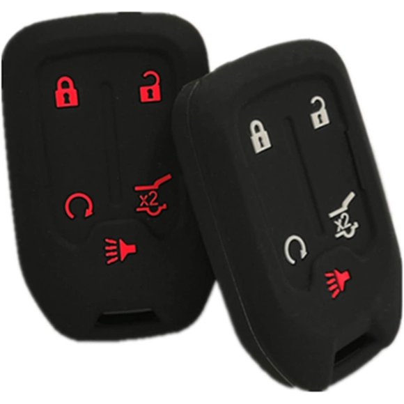 KAWIHEN Silicone Key Fob Cover Compatible with for 2017 2018 2019 2020 Chevrolet Chevy Silverado Suburban Tahoe GMC