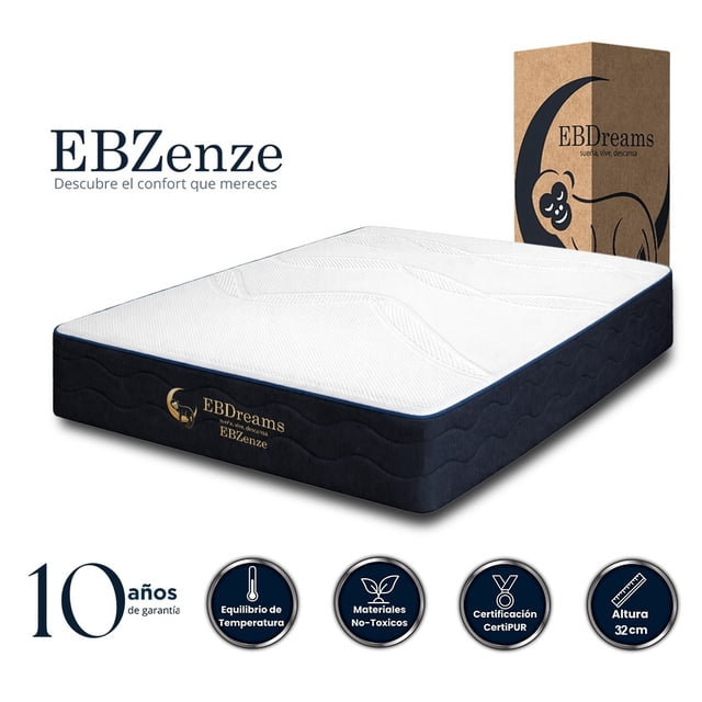Colchón Matrimonial EBDreams Zenze Firme Blanco 5 tecnologías Memory Foam Fresh Gel Hecho en México