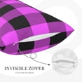 thumbnail image 5 of Naloa Purple Black Buffalo Plaid Pillowcase, Throw Pillowcase, Wrinkle-Free, Stain-Resistant with Hidden Zipper for Bedroom Sofa - 20"x30", 5 of 9