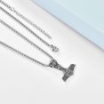 thumbnail image 4 of Hammer Necklace for Men Norse Viking Hammer Pendant with Rolo Chains, 4 of 5