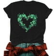 thumbnail image 5 of LUOGENLI T-shirts pour Femmes 2024 Mode Féminine Jour de la Saint-Patrick Imprimé Col Rond Manches Courtes Haut Décontracté t-Shirt (5) T-shirts pour Femmes Tee Graphique Saint-Valentin Noir TTG, 5 of 5