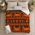 thumbnail image 5 of Autumn Harvest Pumpkin Plaid, Cozy Friendship Quote Scene, Warm Flannel Blanket for Living Room and Reading Nook, Art Lovers Thanksgiving Gift, Artistic Home Decor, 5 of 9