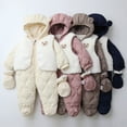 thumbnail image 3 of YUEHUA Toddler Baby Snowsuits 9-12 Months Infant Boy Girl Romper Jacket Hooded Jumpsuit Warm Coat Outerwear Winter Snow Suits for Newborn on Clearance, 0-6 Months, 3 of 9
