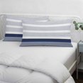 thumbnail image 4 of Navy Blue Stripe Queen Size Pillow Cover, Pillowcase Protectors with Zipper, Breathable Decorative Throw Pillow Case Cover, Modern Rustic Horizontal Blue Striped Pillow Shams for Couch Sofa 20x30Inch, 4 of 8