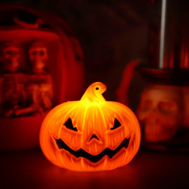 Nuevo Halloween calabaza linterna Festival atmósfera accesorios diablo expresión calabaza mesa lugar LED juguete para niños