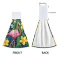 thumbnail image 3 of Yayeee Kitchen Hanging Hand Towels Set of 2 with Loop Bathroom Absorbent Tie Towel, Pink Flamingo Pattern, 3 of 7