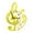 Golden, variant on deevoka Wall Clock Musical Note Design Acrylic Silent for Office Bedroom Living Room Green