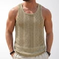 thumbnail image 2 of Bxsruta Men's Knit Mesh Tank Top Breathable Sleeveless Hollow Out Casual Summer Pullover for Daily Wear, 2 of 5