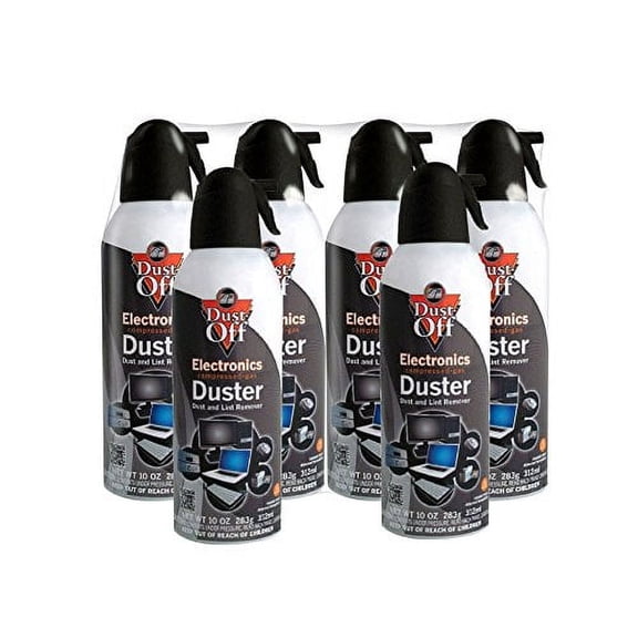 Dust-Off Disposable Compressed Gas Duster, 10 oz Cans, 6 Pack