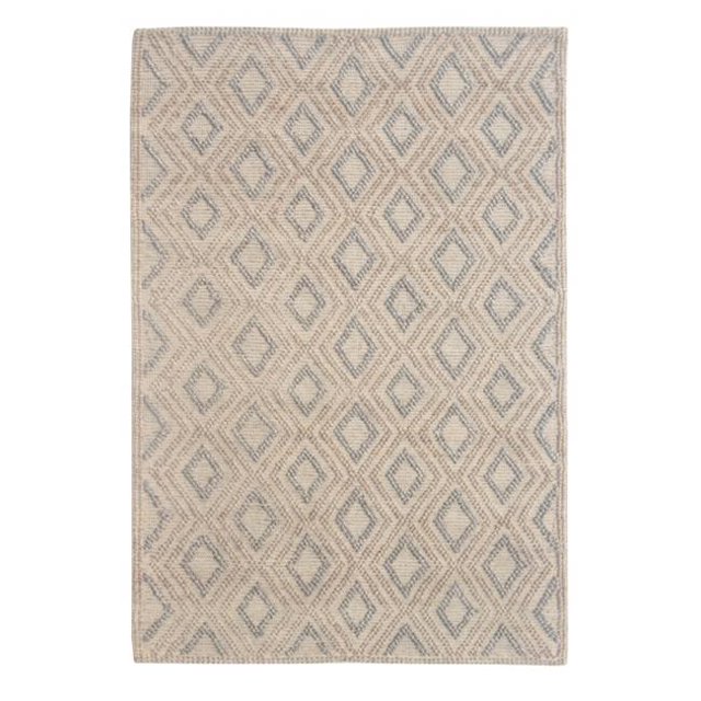 HomeRoots 475227 Tapis Moderne à Motif Losange 6 x 9 Pi, Beige, Naturel & Gris