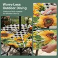 thumbnail image 5 of Round Outdoor Tablecloth with Umbrella Hole and Zipper, Sunflower Bee Tablecloth with Elastic Waterproof, Black Buffalo Plaid Botanical Leaf Floral Patio Table Covers for 31" - 35" Pool Tables, 5 of 9